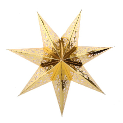 Звезда семиконечная бумажная 60 см Вензель, золото