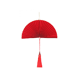 Веер-гармошка с кисточкой 30 см, красный